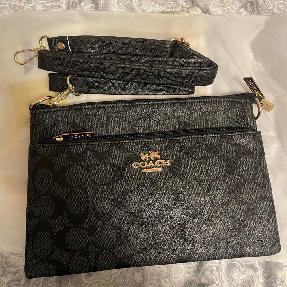 Black Coach crossbody purse